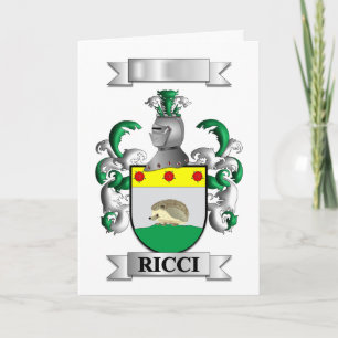 Festividades Cartão de Natal Dobrado Sobrenome Ricci e Escudo