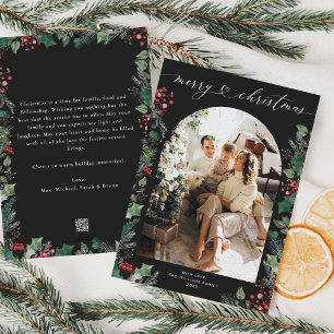 Festividades Cartão de Natal dos Botânicos de inverno Dark Mood