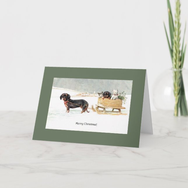 Festividades Cartão de Natal dos filhotes de cachorro & dos (Frente)