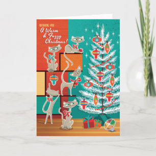 Festividades Cartão de Natal dos Gatos Modernos