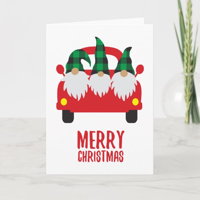 Festividades Cartão de Natal dos Gnomos Engraçado (Frente)