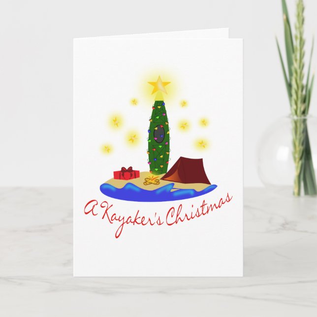 Festividades Cartão de Natal dos Kayakers (Frente)