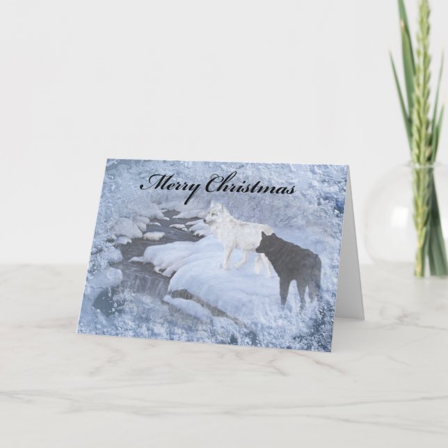 Festividades Cartão de Natal dos Lobos, envelopes incluídos (Frente)
