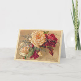 Festividades Cartão de Natal dos rosas do Victorian