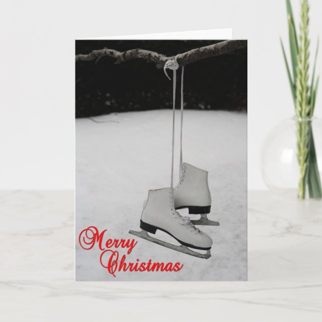 Festividades Cartão de Natal dos skates de gelo (Frente)