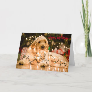 Festividades Cartão de Natal dourado do feriado do Doodle