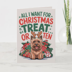 Festividades Cartão de Natal EDITABLE Cairn Terrier Funny