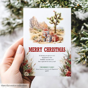 Festividades cartão de Natal editável estilo pradaria