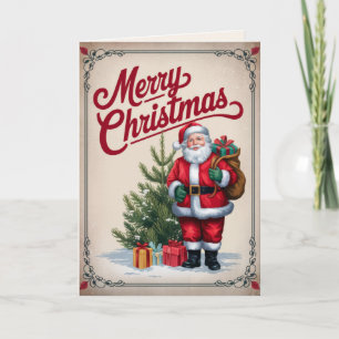 Festividades Cartão de Natal EDITÁVEL Vintage Xmas