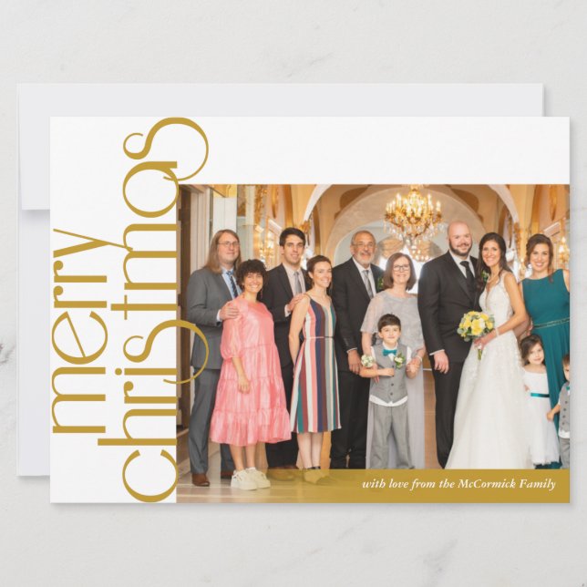 Festividades Cartão de Natal Elegante Clássico (Frente)