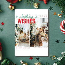 Cartão de Natal elegante com foto da família