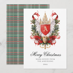 Festividades Cartão de Natal Elegante Crest