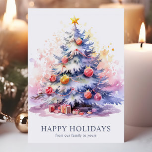 Festividades Cartão de Natal Elegante da Família para as Festas