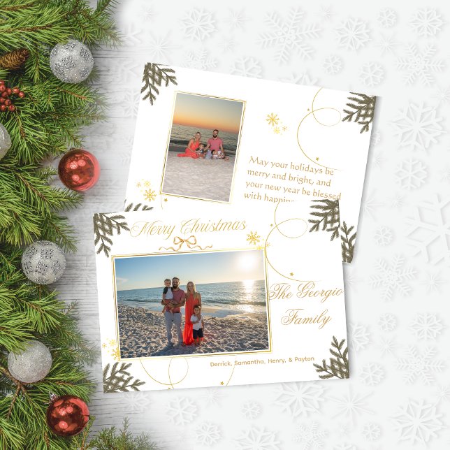 Festividades Cartão de Natal Elegante de Abstrato Dourado (Criador carregado)