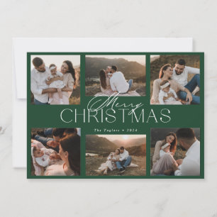 Festividades Cartão de Natal Elegante de Seis Fotos