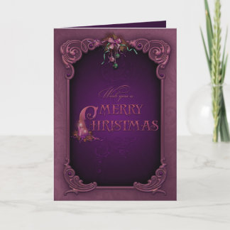 Festividades Cartão de Natal elegante do roxo & do Aqua