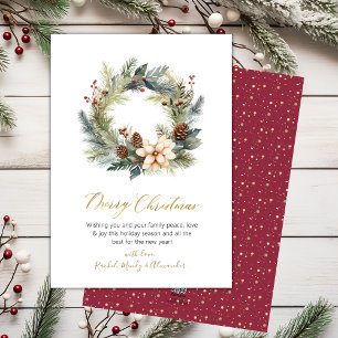 Festividades Cartão de Natal Elegante Wreath Greenery