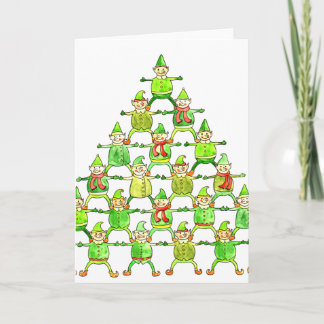 Festividades Cartão de Natal Elf Tree