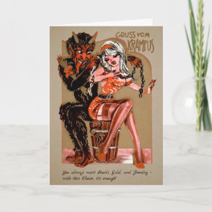 Festividades Cartão de Natal em Cadeia Vintage Krampus