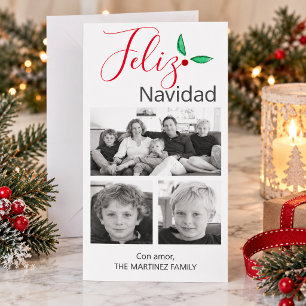 Festividades Cartão de Natal em Espanhol Feliz Navidad Festivo