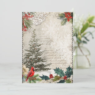 Festividades Cartão de Natal em Estilo Vintage Abstrato de Mídi