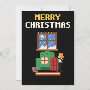 Festividades Cartão de Natal em Pixel Art de Cantinho de Leitur