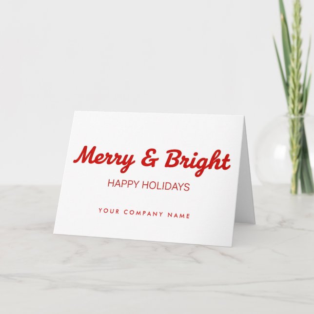Festividades Cartão de Natal Empresarial Retro Merry & Bright (Frente)