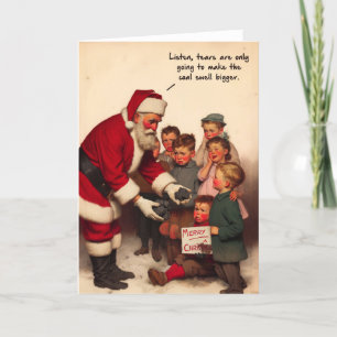 Festividades Cartão de Natal Engraçado - Carvão De Papai noel