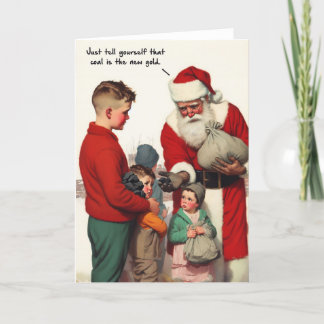 Festividades Cartão de Natal Engraçado - Carvão do Santo Nick