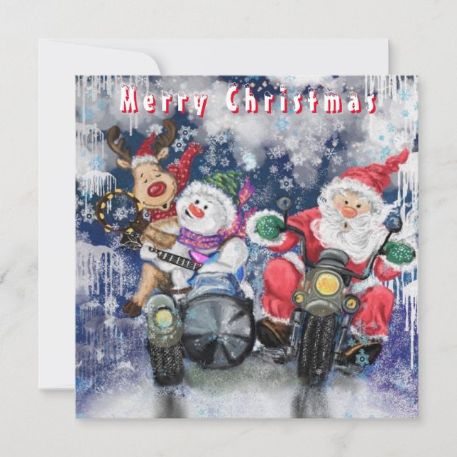 Festividades Cartão de Natal engraçado com amigos felizes (Frente)