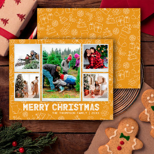 Festividades Cartão de Natal engraçado com Doodle 5 fotos