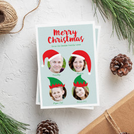 Festividades Cartão de Natal Engraçado com Quatro Fotos da Equi