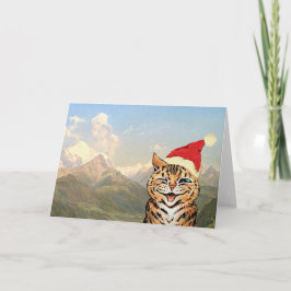 Festividades Cartão de Natal engraçado Customisable do gato