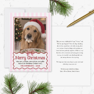 Festividades Cartão de Natal engraçado de cachorro fofo vermelh