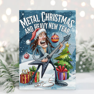 Festividades Cartão de Natal Engraçado de Heavy Metal