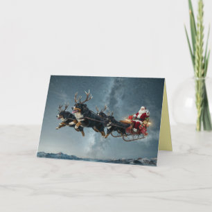 Festividades Cartão de Natal engraçado do cão de montanha de Be