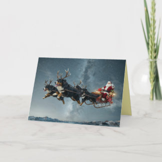 Festividades Cartão de Natal engraçado do cão de montanha de Be