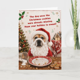 Festividades Cartão de Natal engraçado do cão Papai Noel | Féri