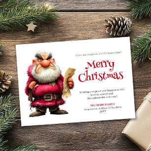 Festividades Cartão de Natal engraçado do Papai Noel em desenho