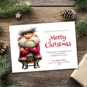 Festividades Cartão de Natal engraçado e editável do Papai Noel