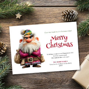 Festividades Cartão de Natal engraçado e irritado de Papai Noel