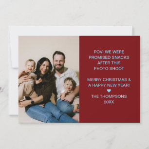 Festividades Cartão de Natal engraçado em POV com foto da famíl