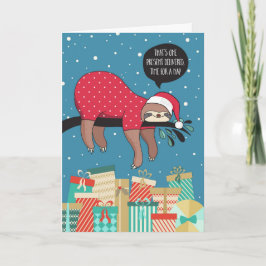 Festividades Cartão de Natal Engraçado - O Papai Noel Preguiça