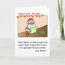 Festividades Cartão de Natal Engraçado: Papai Noel lê as cartas