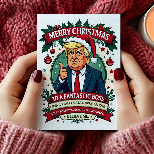 Festividades Cartão de Natal Engraçado para Chefe (Funny Boss Christmas Card)