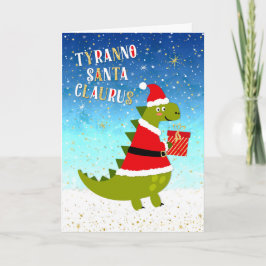 Festividades Cartão de Natal Engraçado - TyrannoSantaClaurus