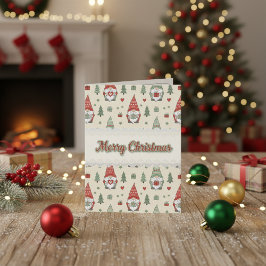 Festividades Cartão de Natal Escandinavo Adorável com Gnomo –