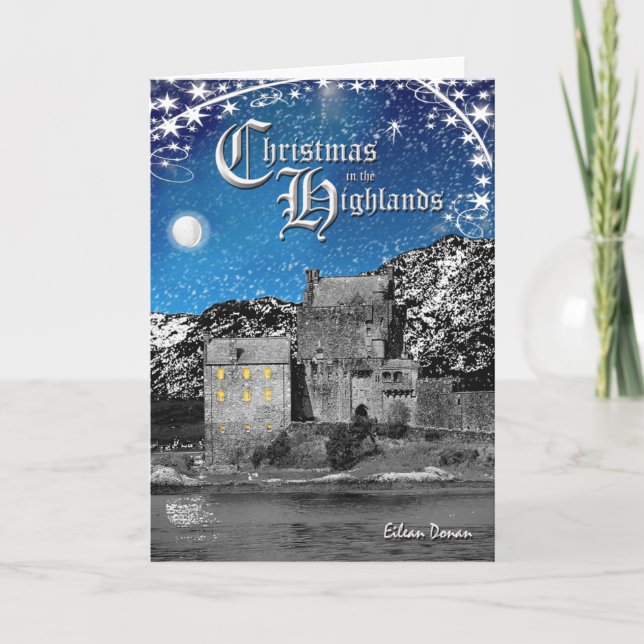 Festividades Cartão de Natal escocês das montanhas (Frente)