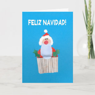 Festividades Cartão de Natal, Espanhol, Cupcake com Papais noei