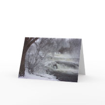 Cartão de Natal espiritual da cachoeira majestosa